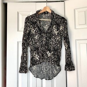 zara animal print blouse